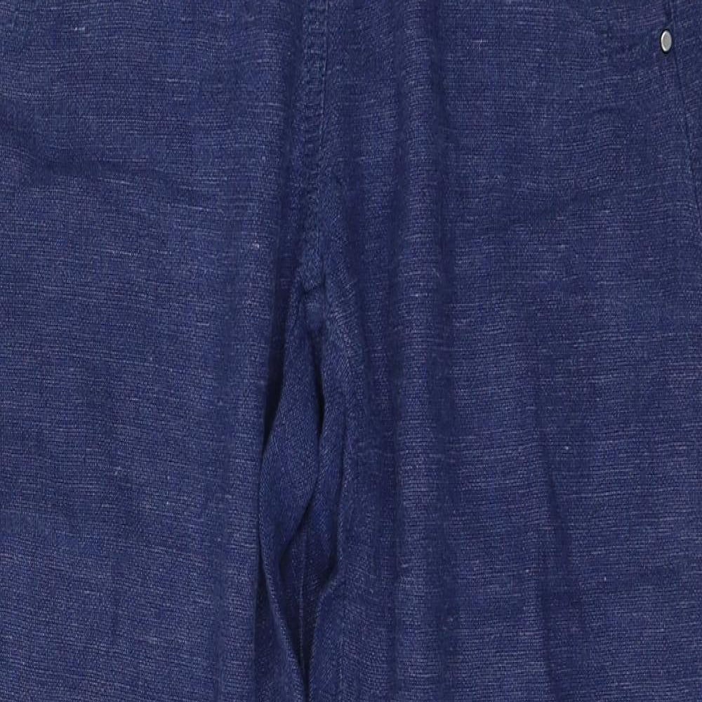 George Womens Blue  Linen Trousers  Size 10 L27 in Regular Tie