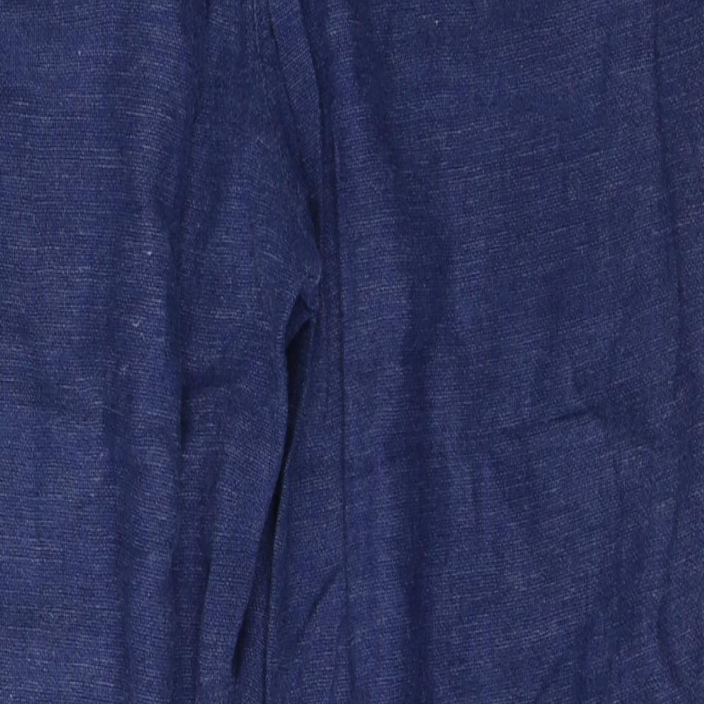 George Womens Blue  Linen Trousers  Size 10 L27 in Regular Tie