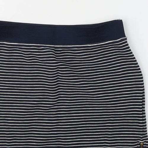 Warehouse Womens Blue Striped Cotton Mini Skirt Size 8