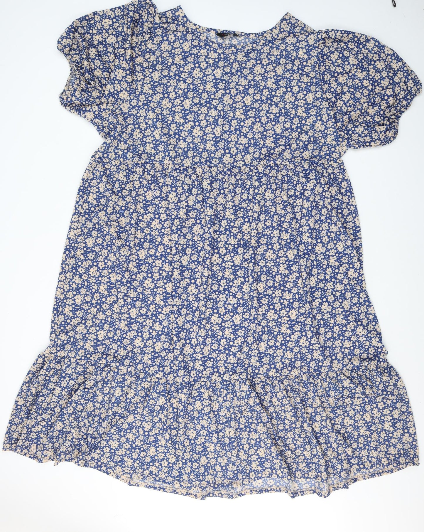 LOVEYOURS Womens Blue Floral Viscose Maxi  Size 30  Round Neck Pullover
