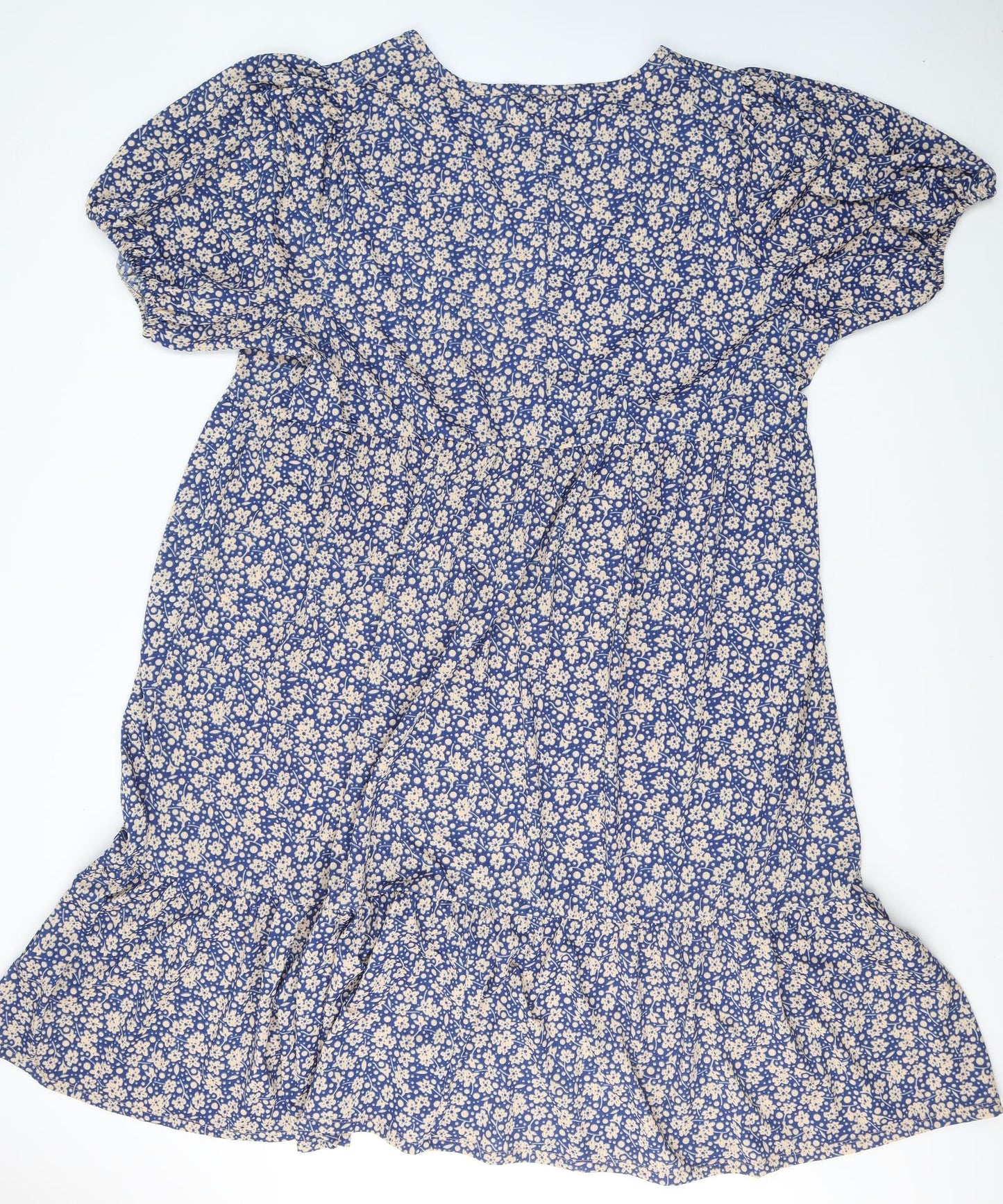 LOVEYOURS Womens Blue Floral Viscose Maxi  Size 30  Round Neck Pullover