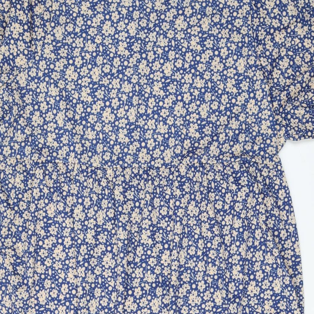 LOVEYOURS Womens Blue Floral Viscose Maxi  Size 30  Round Neck Pullover