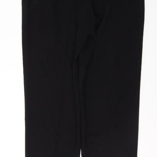 Marks and Spencer Womens Black  Polyester Trousers  Size 10 L30 in Regular Button
