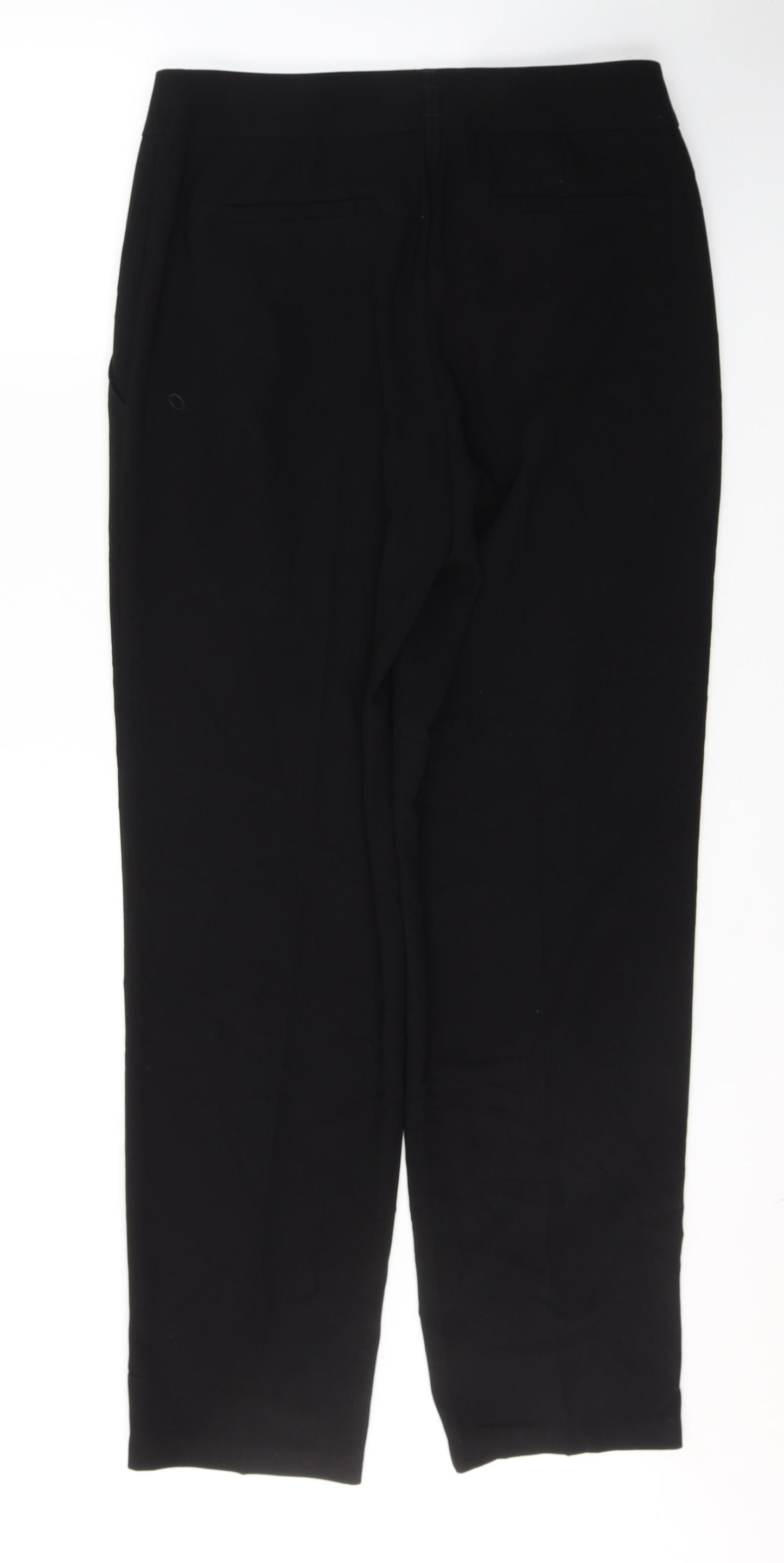 Marks and Spencer Womens Black  Polyester Trousers  Size 10 L30 in Regular Button