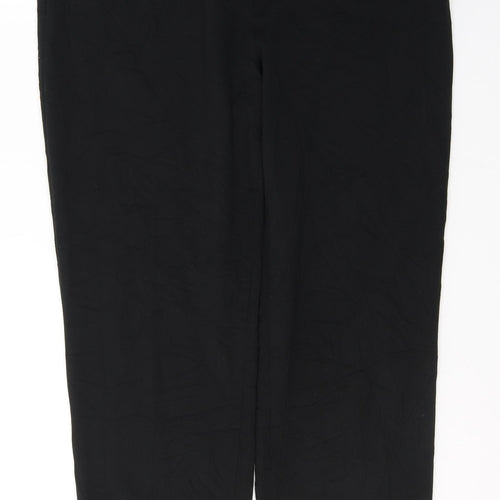Marks and Spencer Womens Black  Polyester Trousers  Size 16 L30 in Regular Button