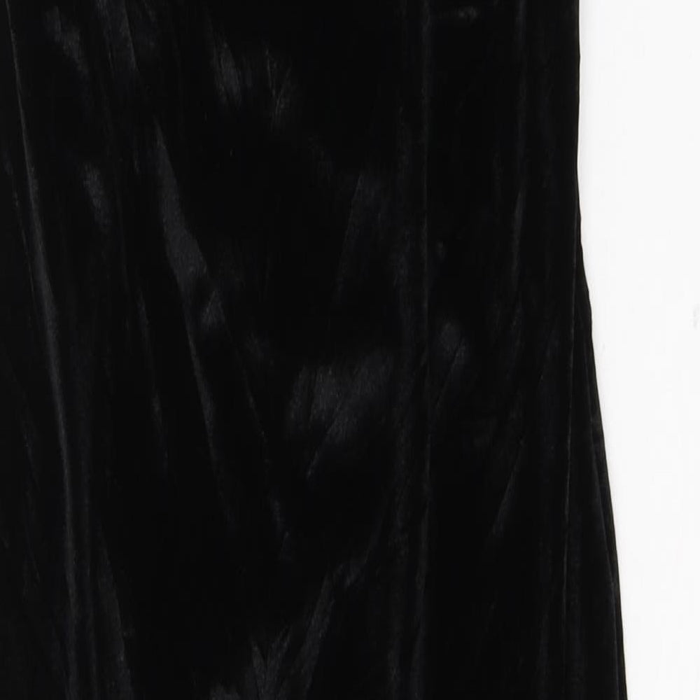 Boohoo Womens Black  Polyester Slip Dress  Size 16  V-Neck Pullover