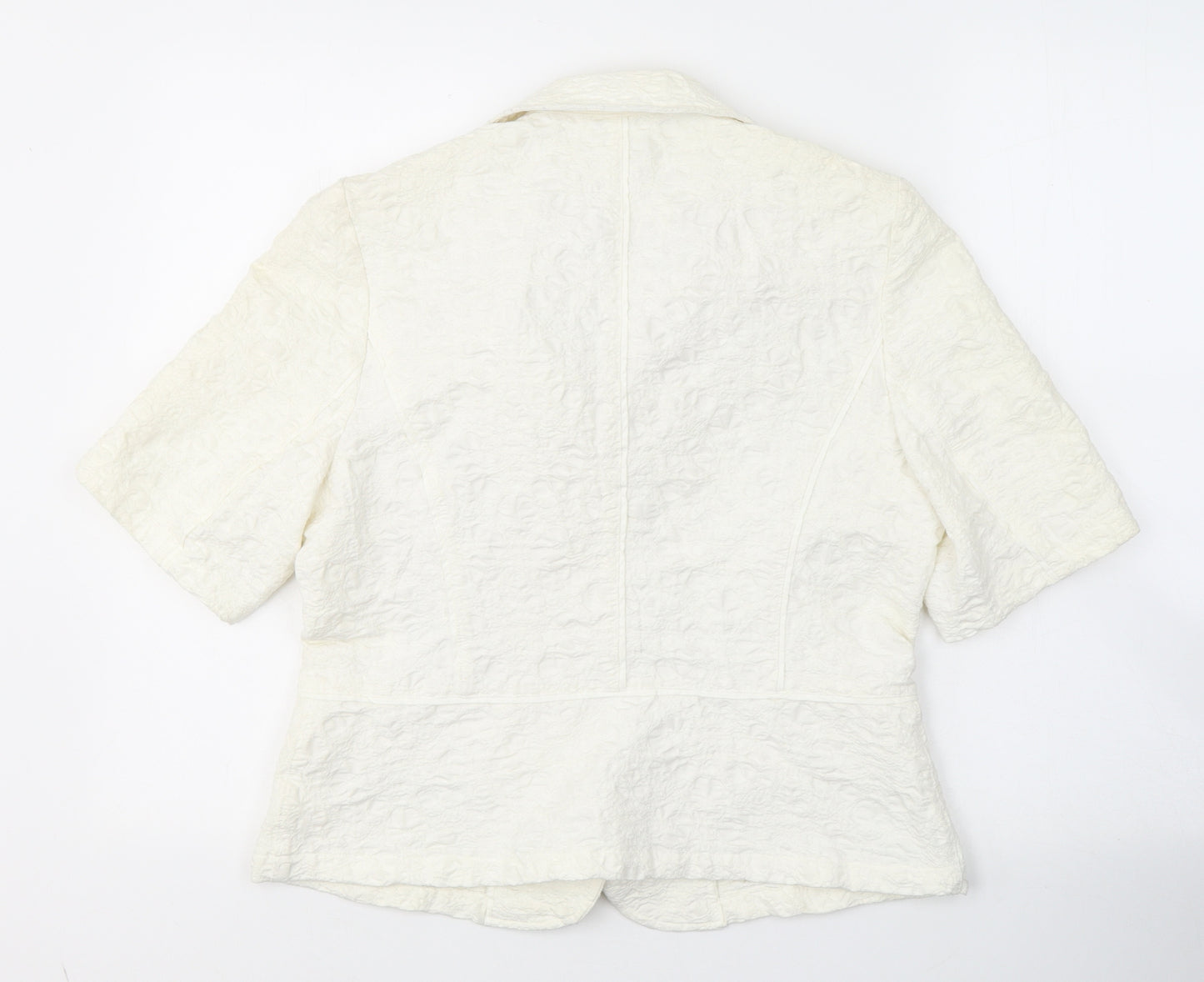 Marks and Spencer Womens White Floral  Jacket Blazer Size M  Button