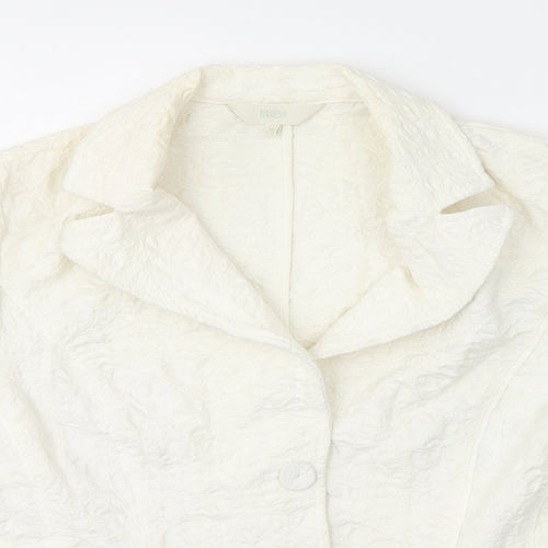 Marks and Spencer Womens White Floral  Jacket Blazer Size M  Button