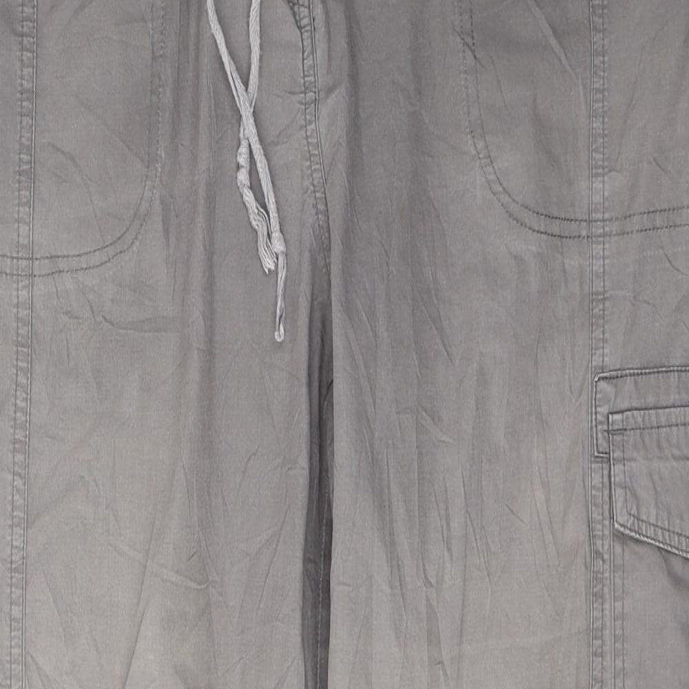 Damart Womens Grey  Cotton Cargo Trousers Size 16 L28 in Regular Button