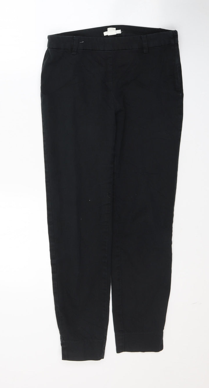 H&M Womens Black  Cotton Skinny Jeans Size 8 L26 in Regular