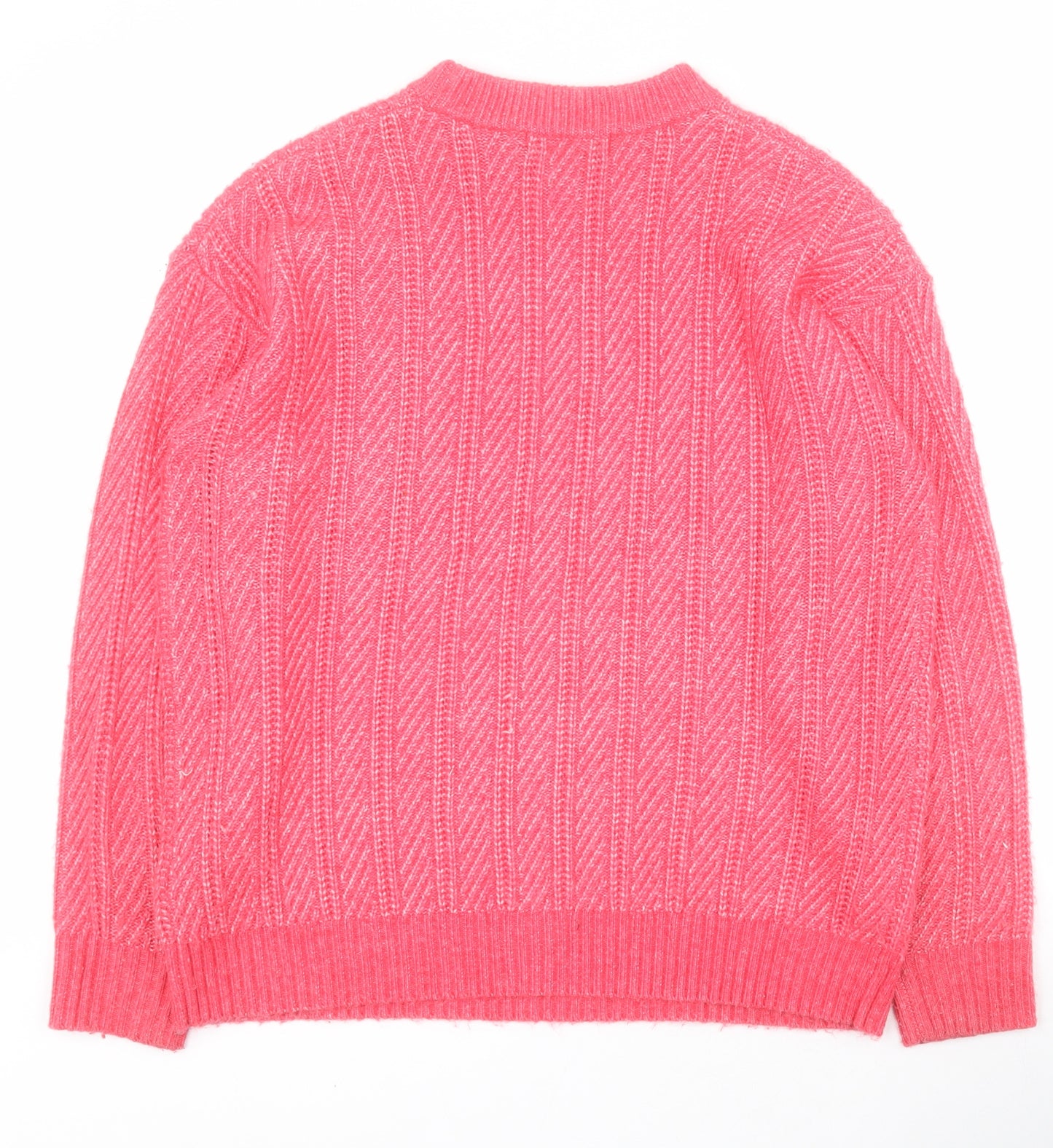 Marks and Spencer Womens Pink Round Neck  Polyester Pullover Jumper Size M