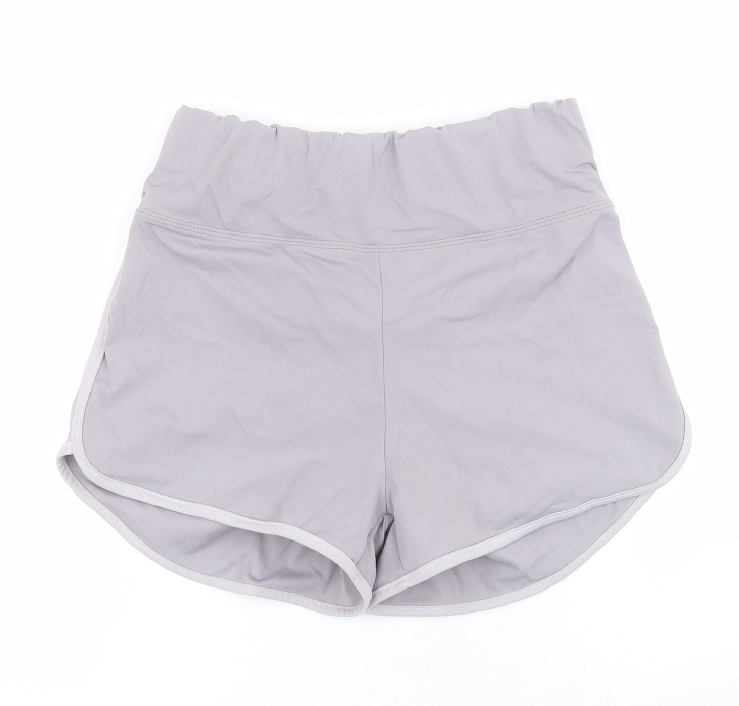 SheIn Womens Grey  Nylon Hot Pants Shorts Size L L3 in Regular  - Ruched bum