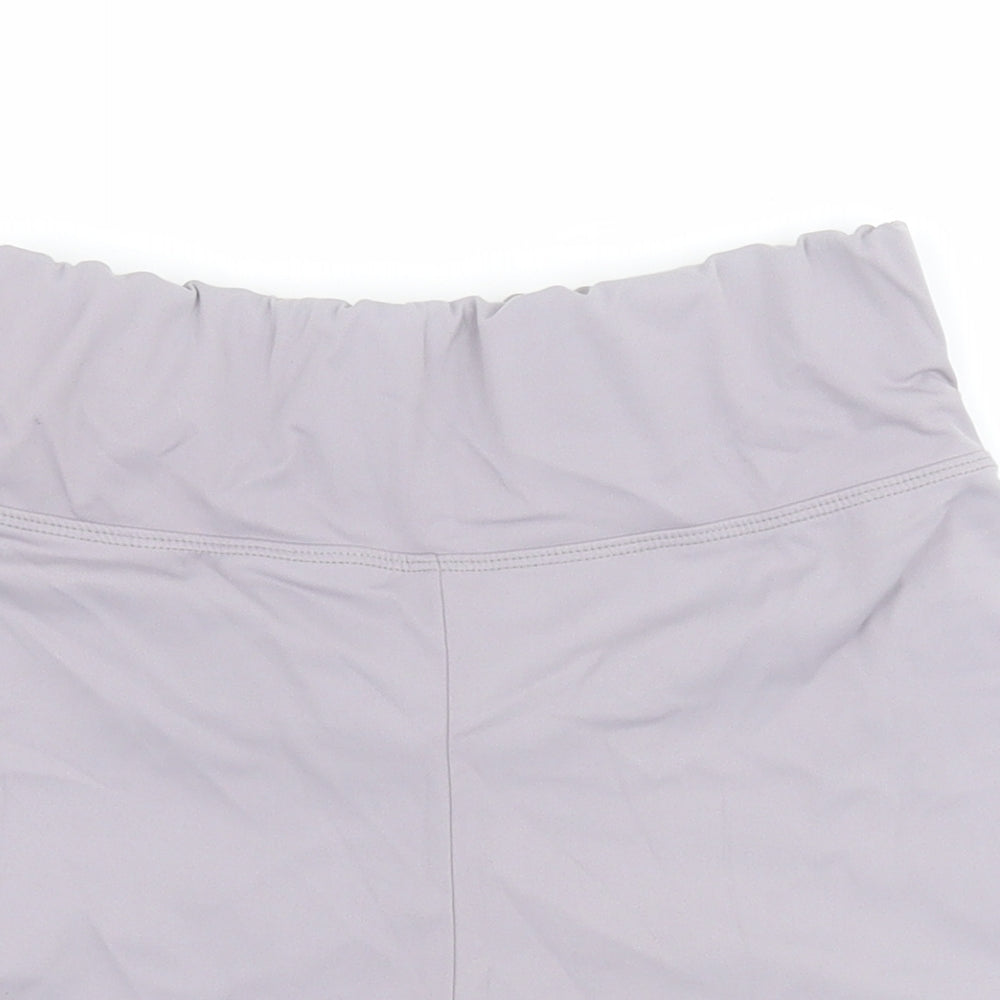 SheIn Womens Grey  Nylon Hot Pants Shorts Size L L3 in Regular  - Ruched bum