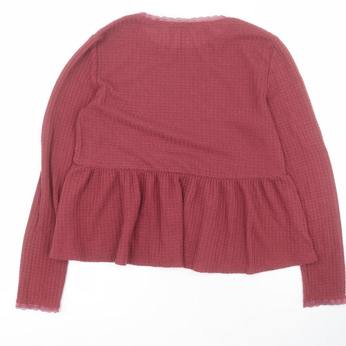 SheIn Womens Red Round Neck  Polyester Pullover Jumper Size S