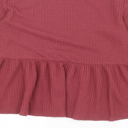 SheIn Womens Red Round Neck  Polyester Pullover Jumper Size S