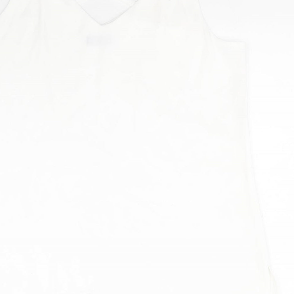 F&F Womens White  Polyester Camisole Tank Size 14 V-Neck