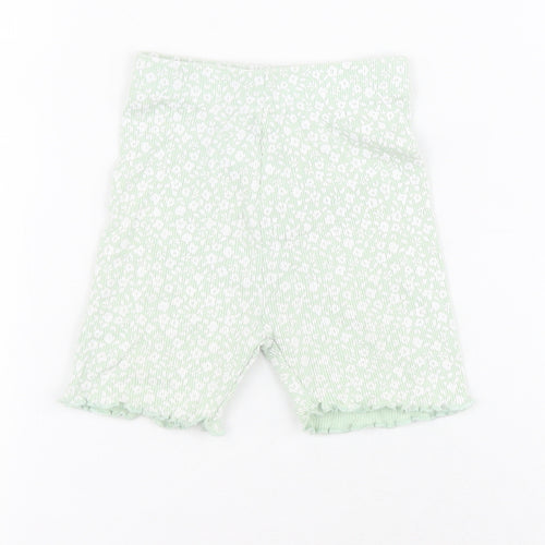 George  Green Floral 100% Cotton Capri Leggings Size 12-18 Months  Pullover - Ribbed