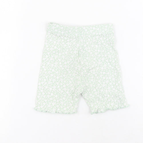George  Green Floral 100% Cotton Capri Leggings Size 12-18 Months  Pullover - Ribbed