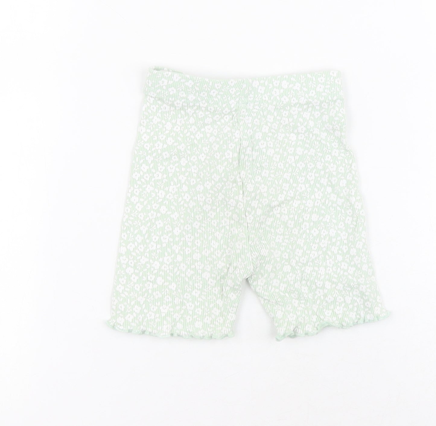 George  Green Floral 100% Cotton Capri Leggings Size 12-18 Months  Pullover - Ribbed