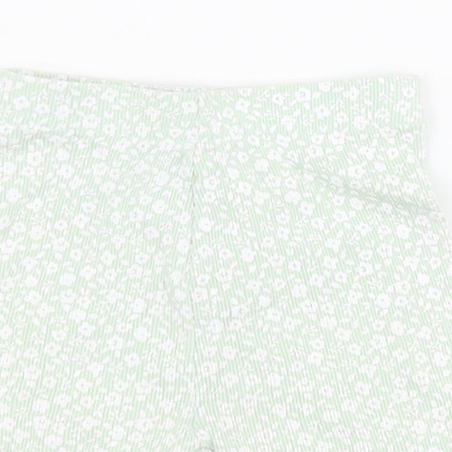 George  Green Floral 100% Cotton Capri Leggings Size 12-18 Months  Pullover - Ribbed