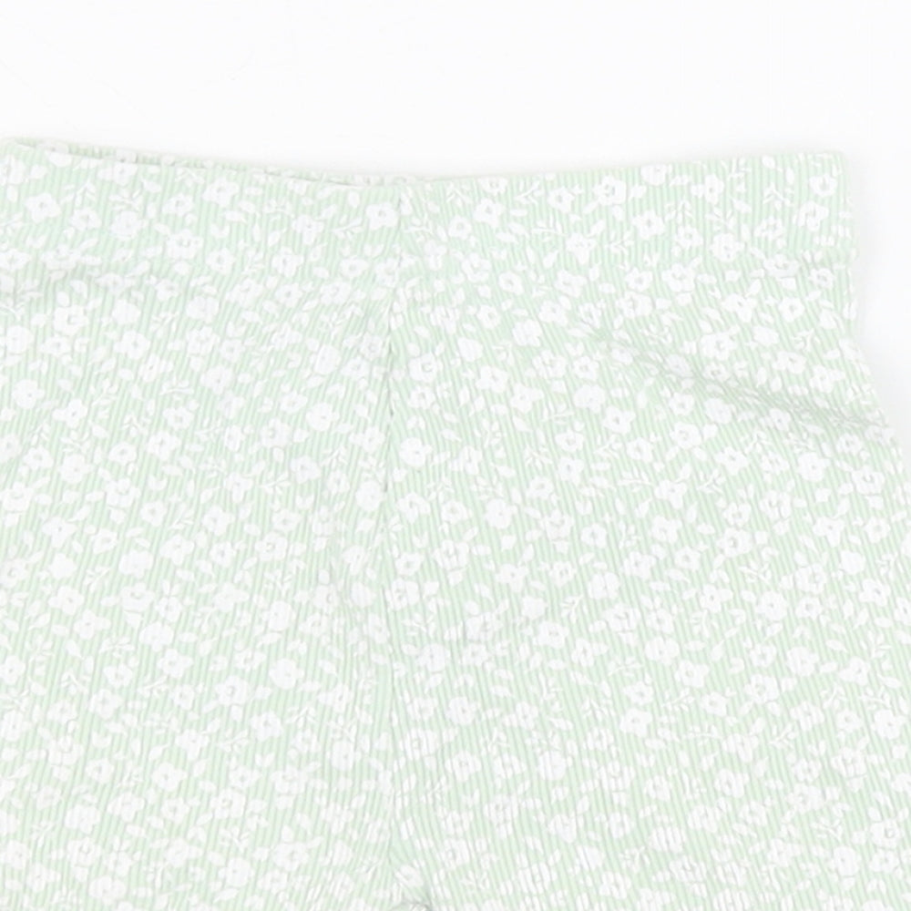 George  Green Floral 100% Cotton Capri Leggings Size 12-18 Months  Pullover - Ribbed