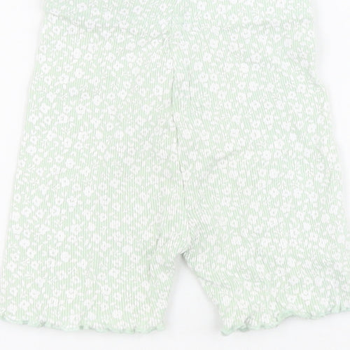 George  Green Floral 100% Cotton Capri Leggings Size 12-18 Months  Pullover - Ribbed
