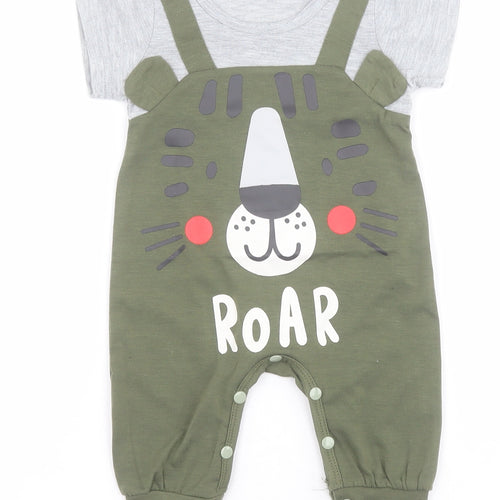 SheIn Baby Green  Polyester Babygrow One-Piece One Size  Snap - Lion
