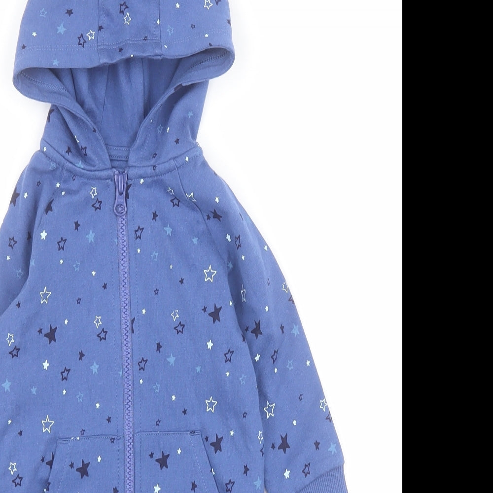 Very Baby Blue  Cotton Babygrow One-Piece Size 3-6 Months  Zip - Stars