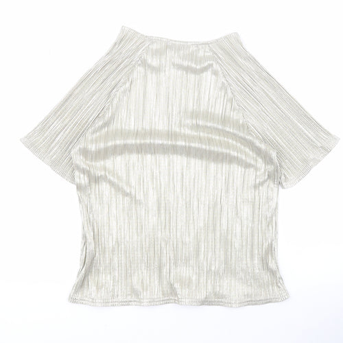 Parisian Womens Gold  Polyester Basic Blouse Size 12 Round Neck