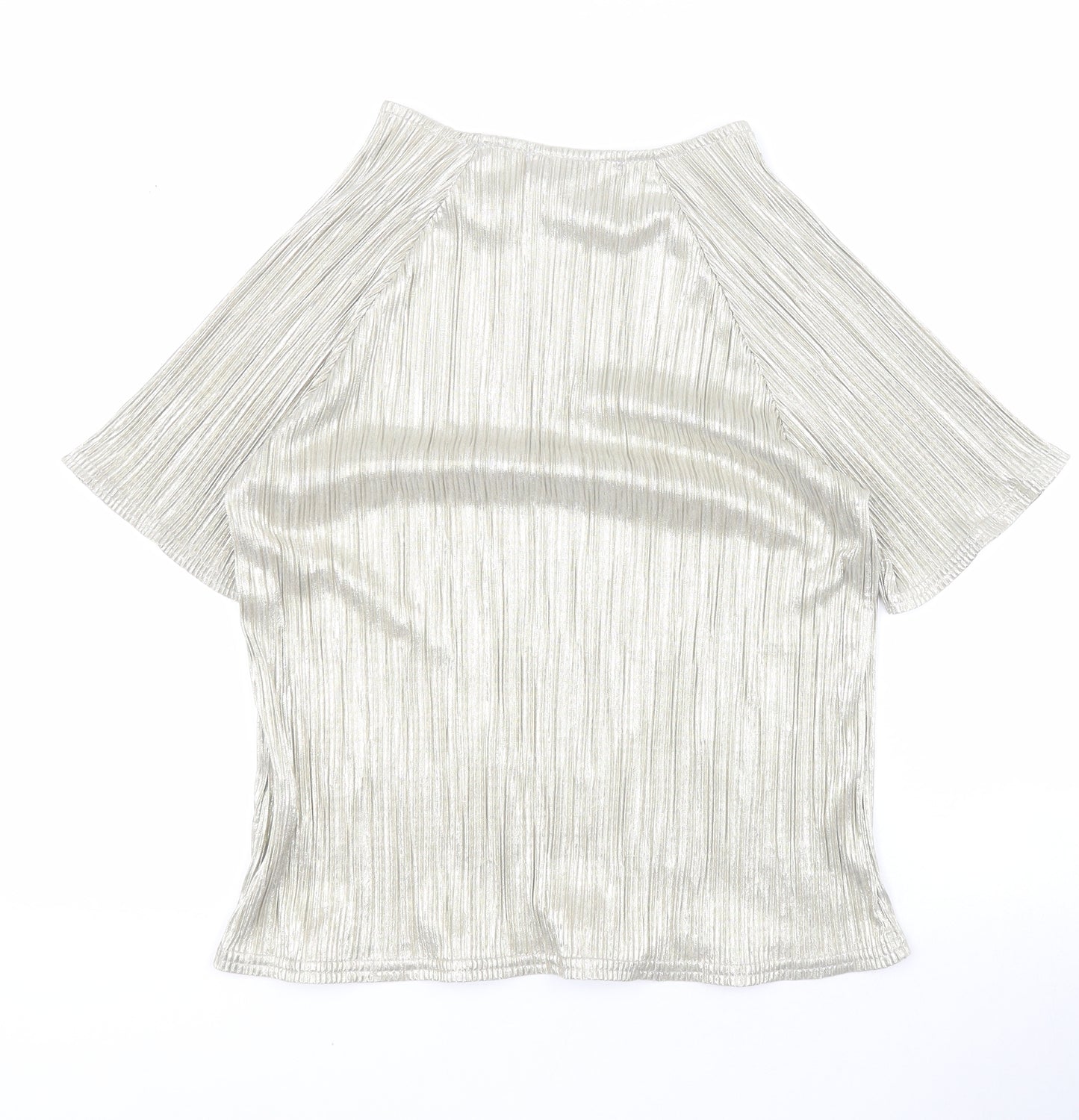 Parisian Womens Gold  Polyester Basic Blouse Size 12 Round Neck