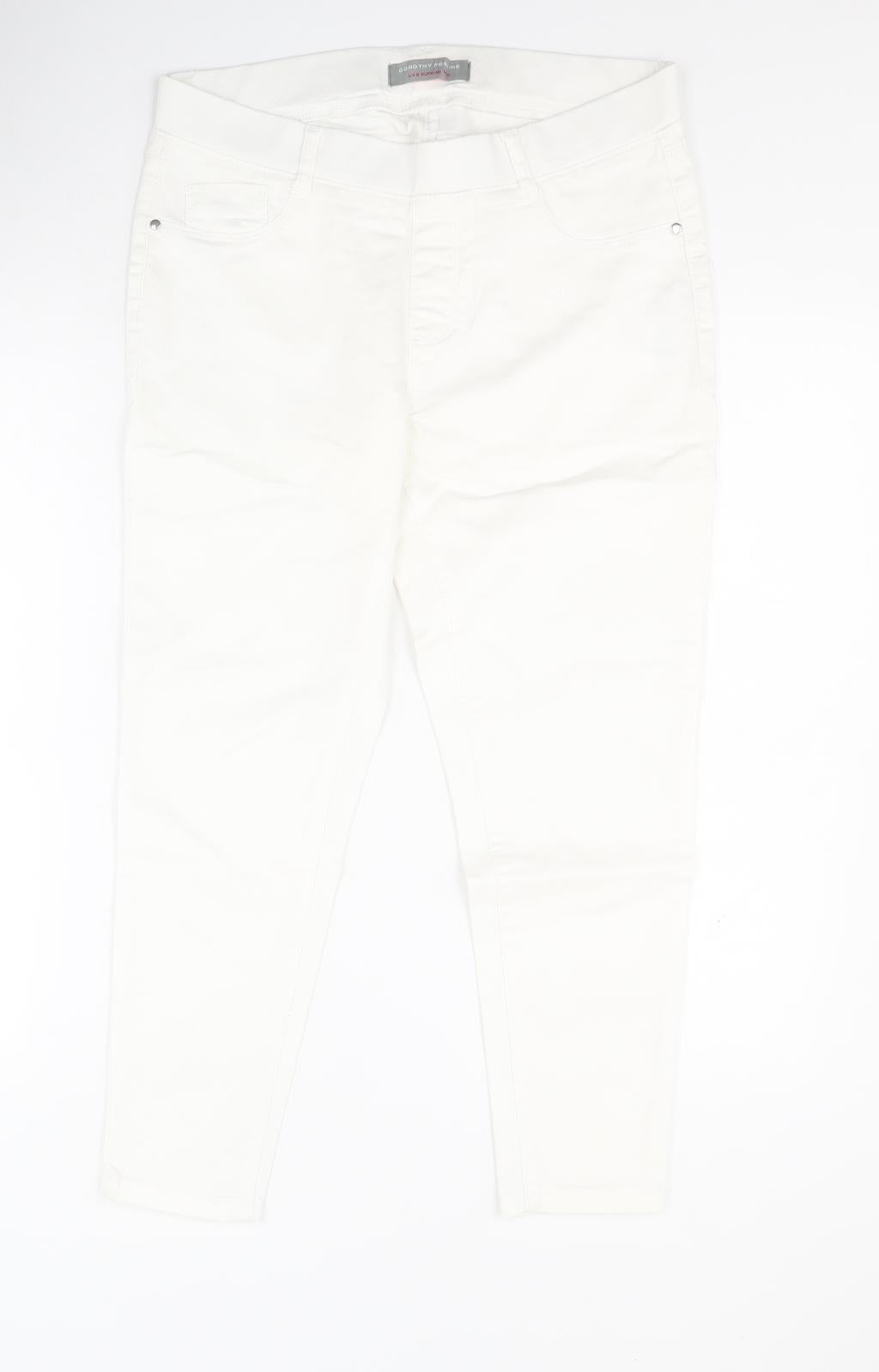 Dorothy Perkins Womens White  Cotton Jegging Jeans Size 12 L23 in Regular