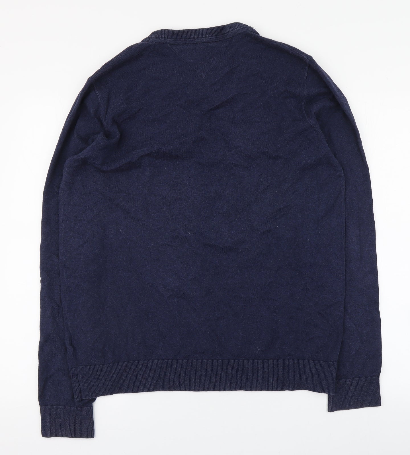 Hilfiger Denim Mens Blue Round Neck  Cotton Pullover Jumper Size XL