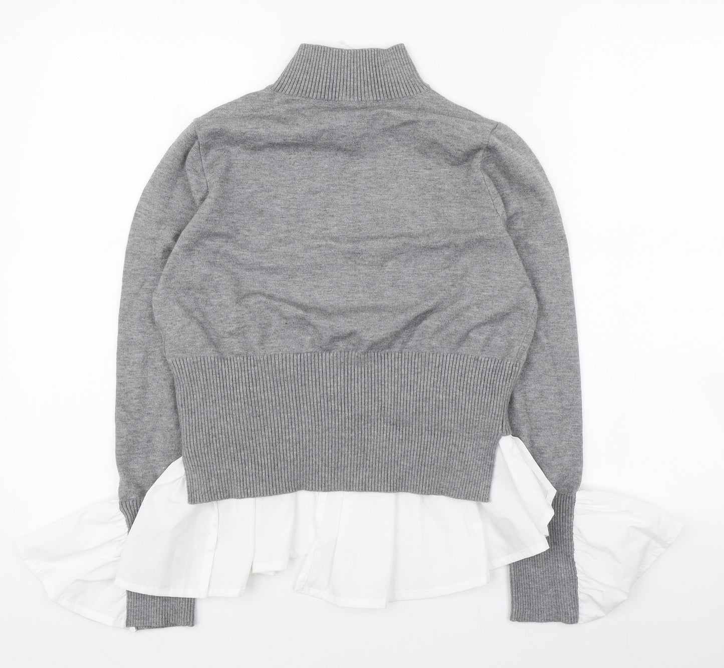New Look Womens Grey High Neck  Viscose Pullover Jumper Size S