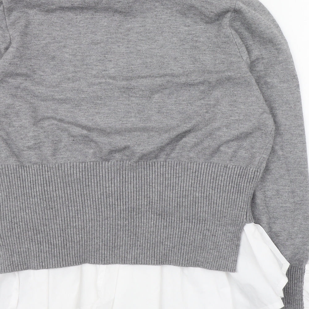 New Look Womens Grey High Neck  Viscose Pullover Jumper Size S