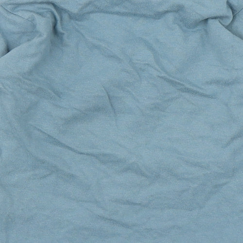 Marks and Spencer Boys Blue  100% Cotton Basic T-Shirt Size 18-24 Months Round Neck Pullover - Cowboy