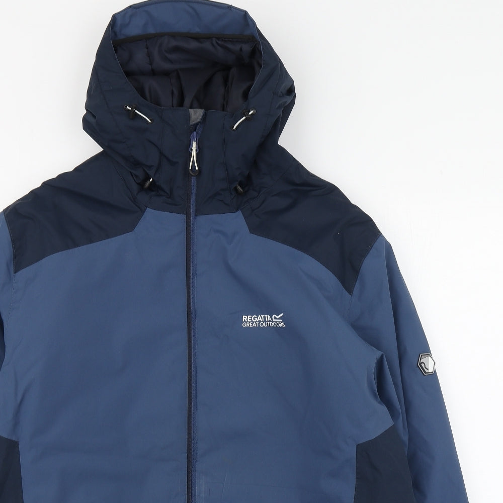 Regatta Mens Blue   Rain Coat Coat Size L  Zip