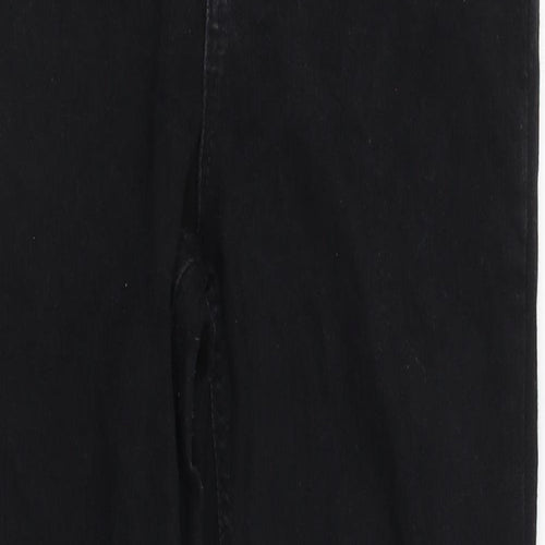 Miss Selfridge Girls Black  Cotton Straight Jeans Size 10 Years L24 in Regular Zip