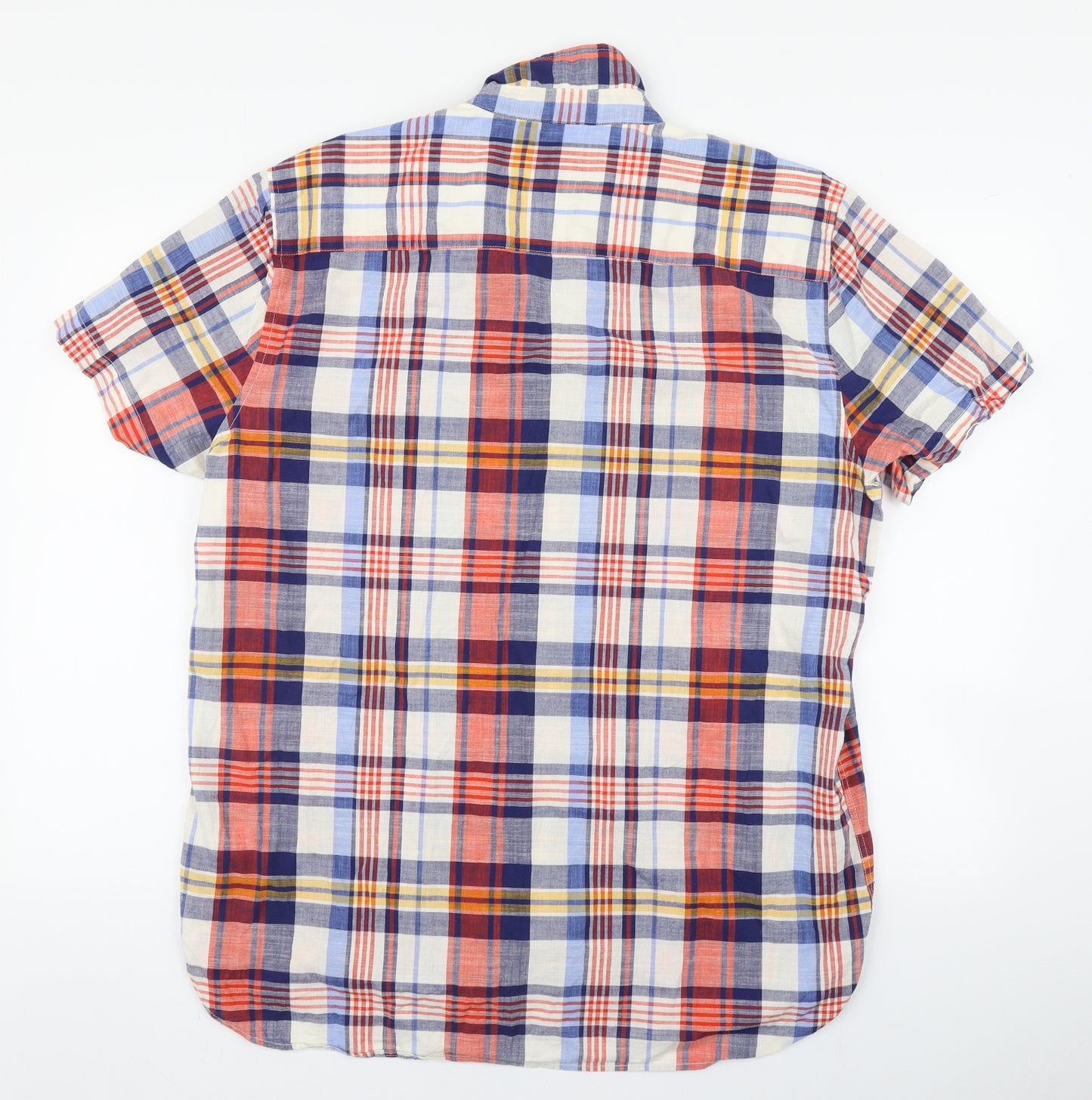 F&F Mens Multicoloured Plaid Cotton  Button-Up Size XL Collared Button