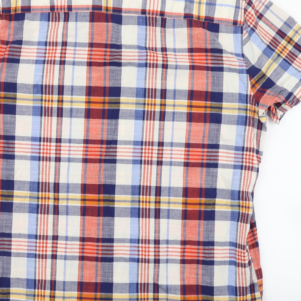 F&F Mens Multicoloured Plaid Cotton  Button-Up Size XL Collared Button