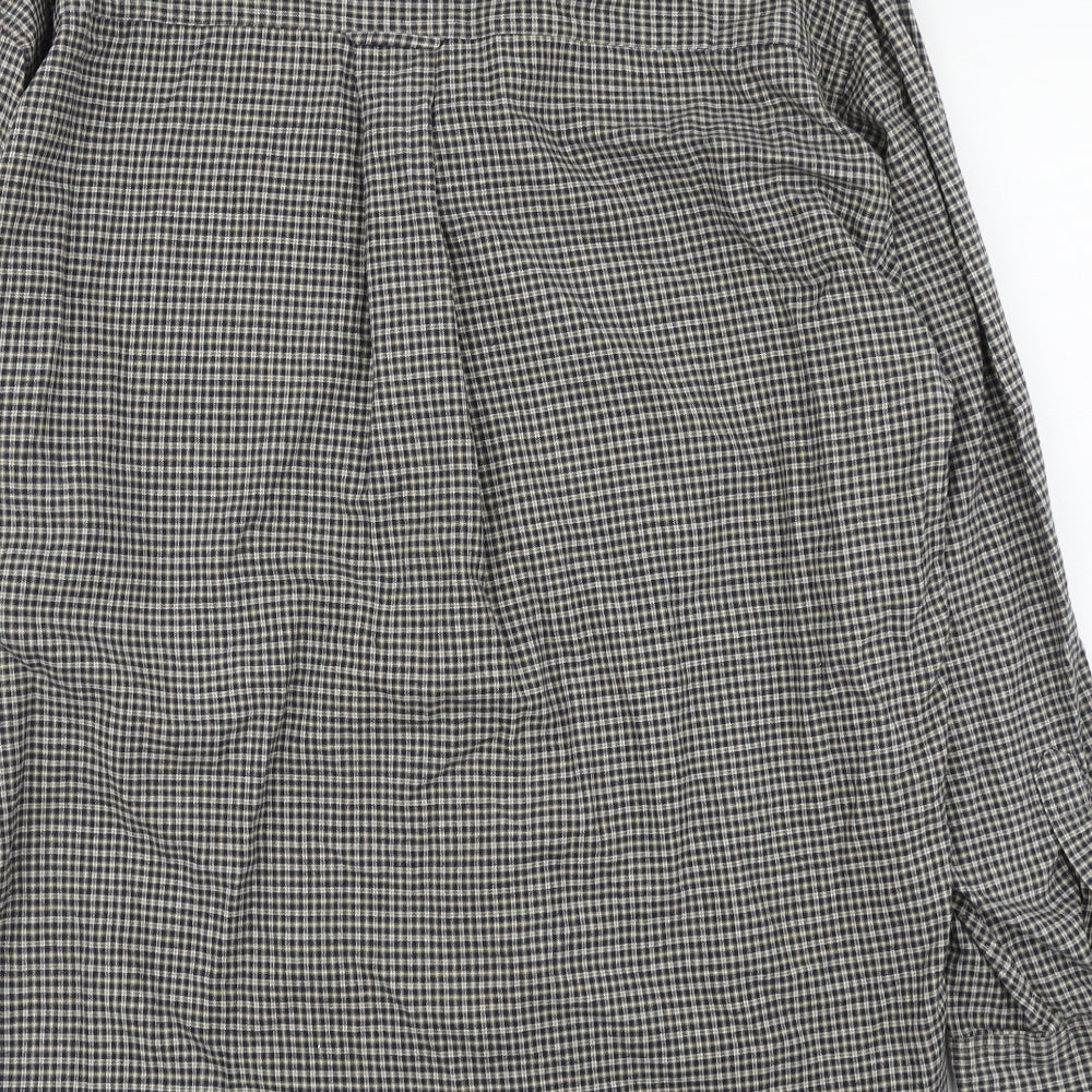 St Bernard Mens Blue Plaid Cotton  Button-Up Size XL Collared Button