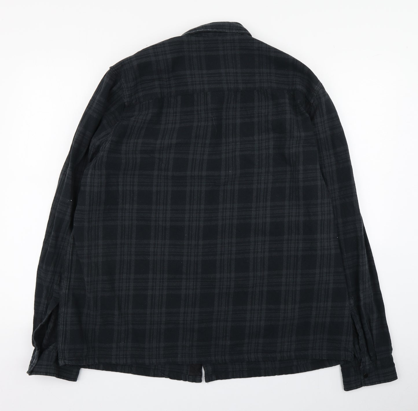 New Look Mens Blue Plaid Cotton  Button-Up Size XL Collared Button