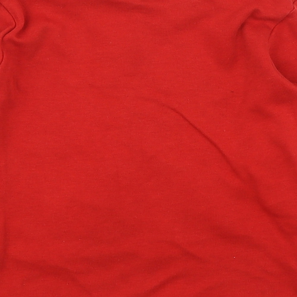 Primark Girls Red  100% Cotton Basic T-Shirt Size 2-3 Years Round Neck Pullover - Christmas