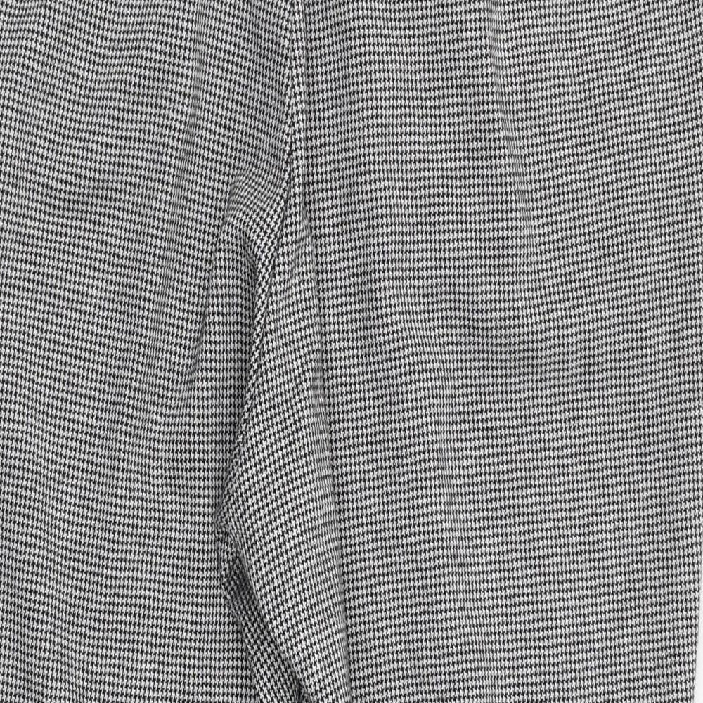 F&F Womens Grey Houndstooth Polyester Trousers  Size 16 L23 in Regular