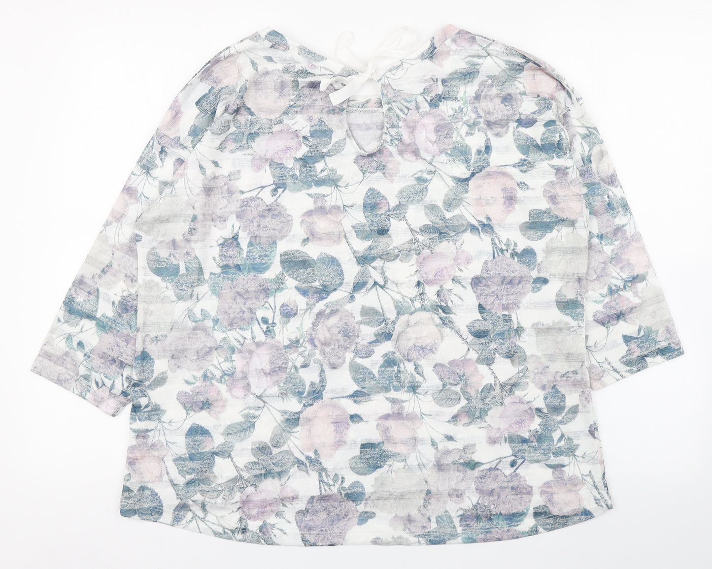 Dorothy Perkins Womens Multicoloured Floral Polyester Basic T-Shirt Size 20 Round Neck