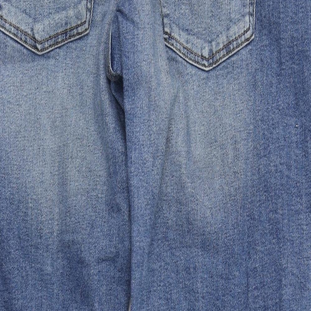 Primark Womens Blue  Cotton Straight Jeans Size 18 L29 in Regular Zip
