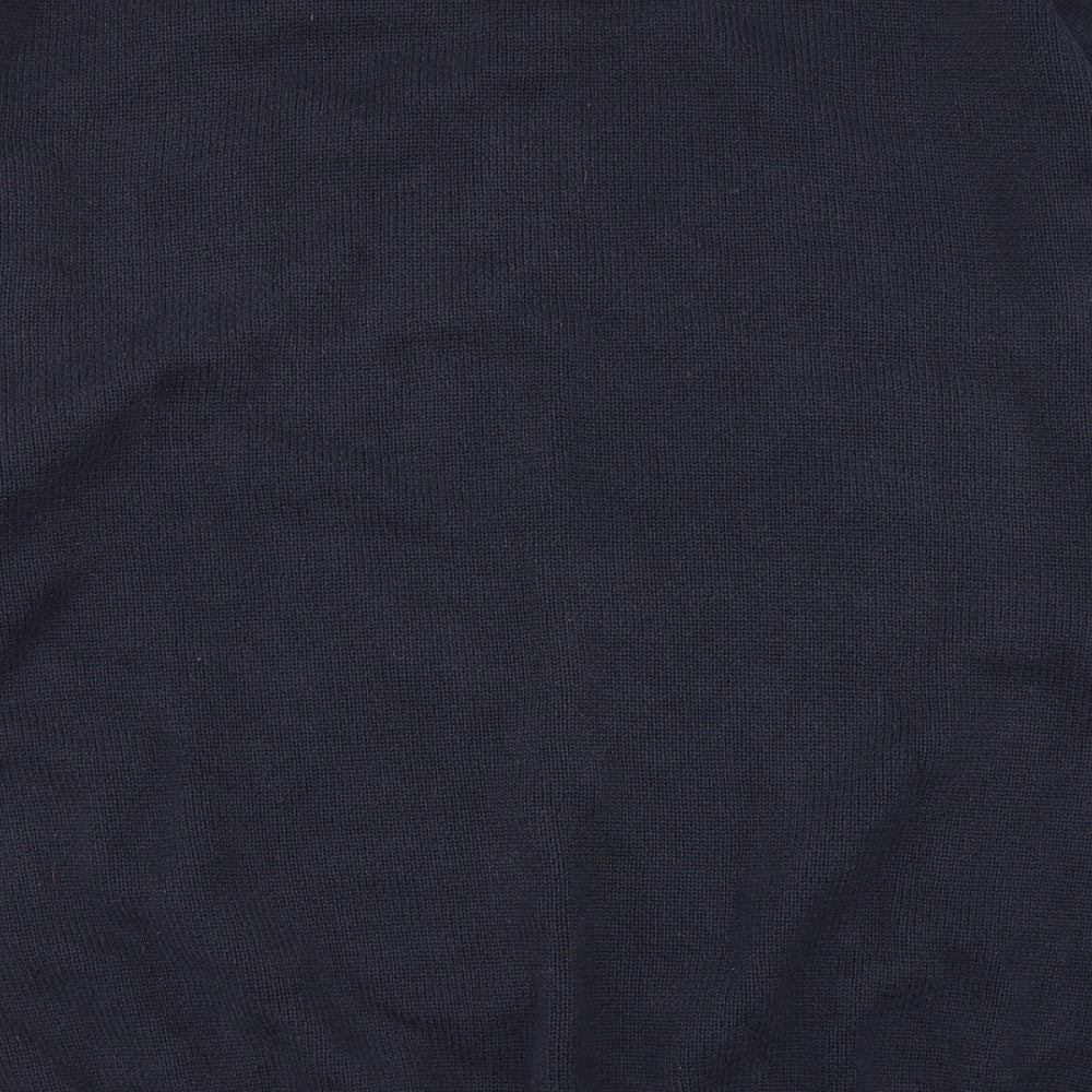 George Mens Blue V-Neck  Cotton Pullover Jumper Size XL