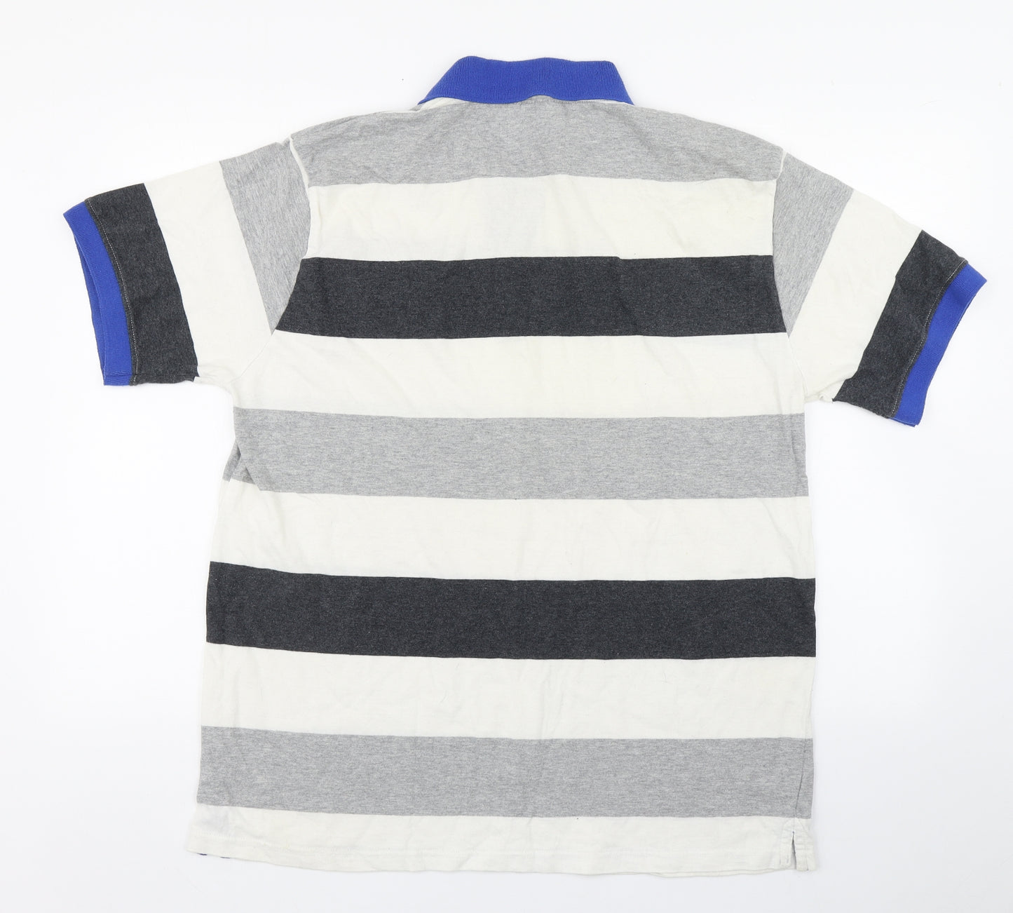 Rangers Football Club Mens Grey Striped Cotton  Polo Size 2XL Collared Pullover