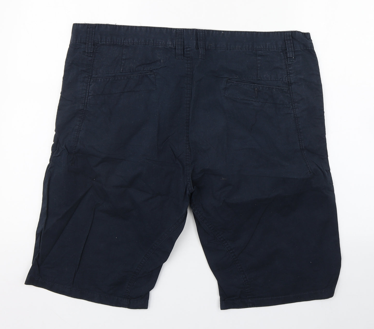 Stallion Mens Blue  Cotton Cargo Shorts Size 38 in L11 in Regular Zip