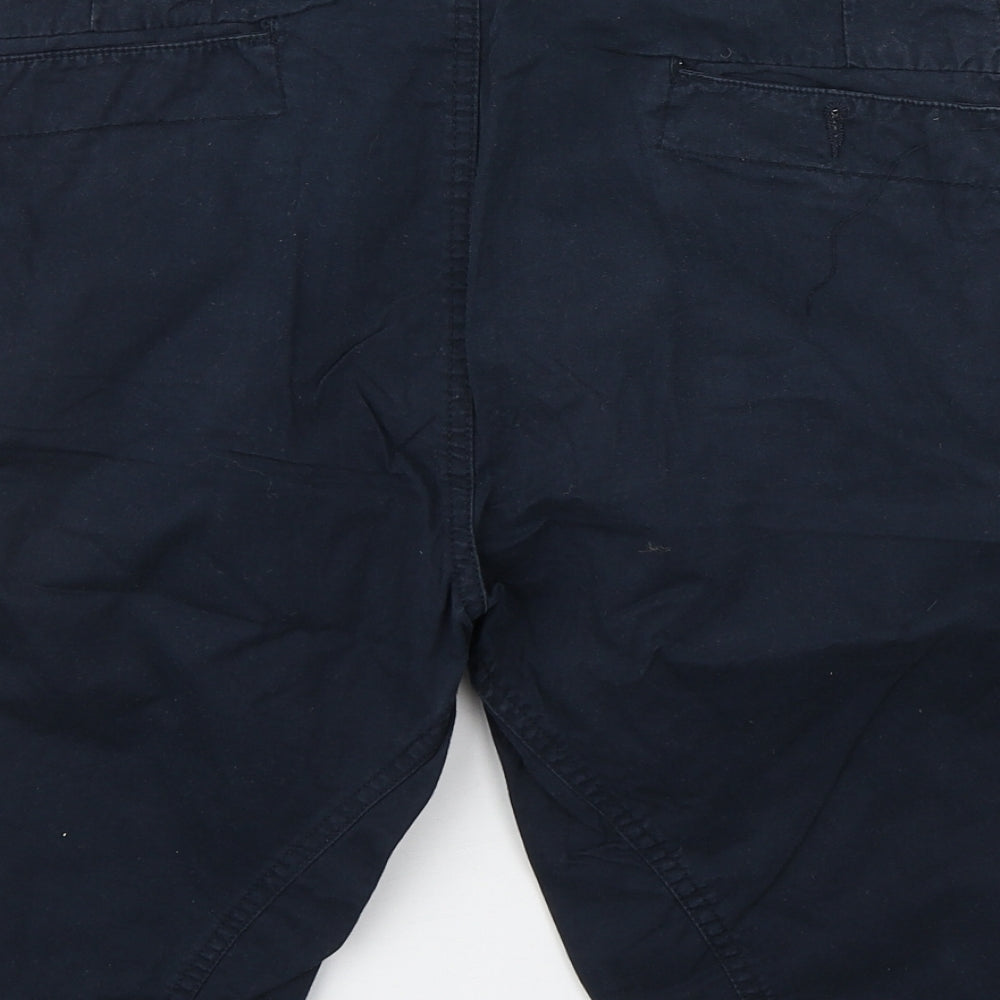 Stallion Mens Blue  Cotton Cargo Shorts Size 38 in L11 in Regular Zip