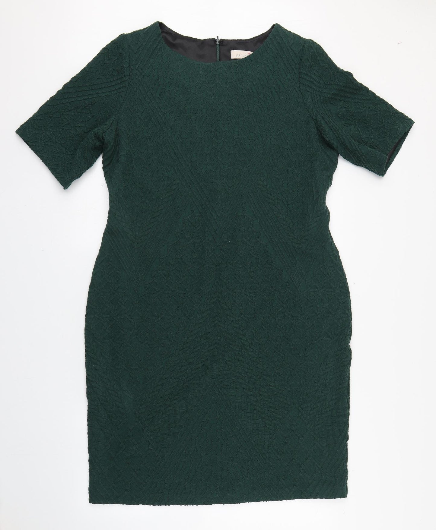 Per Una Womens Green  Acrylic Sheath  Size 18  Round Neck Zip